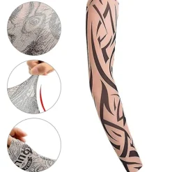 Set med 6 utomhus cykling tatuering ärmar sömlösa herr- och damblommor arm utomhus solskydd armärmar><noscript><img width=
