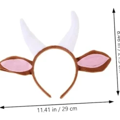 set med gethorn pannband zoo kläder tillbehör djur pannband gethorn och öron hundöron pannband plysch get huvudstycke djuröron><noscript><img width=