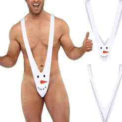 Sexig Jultomte & Rensa Mankini Thong Kalsonger för Män - Roliga & Spännande Cosplay Underkläder> Dräkter