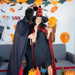 Sharharge 2 st svart helmask Halloween spandex huva mask Huvudskydd Ansiktslös mask för unisex cosplay kostym><noscript><img width=