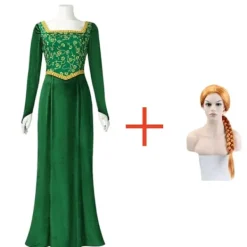 KOOLYOU Shrek Cosplay-kostym Anime Prinsessa Grön Klänning Fiona Klänning Shrek Cosplay-kostym Kvinnor Sexig Sammet Halloween Karneval Kläder L wig and dress | Fyndiq> Dräkter