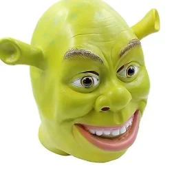 Shrek Mask Kostym Halloween Cosplay Vuxen Hel Huvud Grön Shrek Mask Latexmasker> Masker