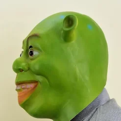 Shrek Mask Kostym Mask Halloween Cosplay Hel Huvud Grön Vuxen Shrek Mask Latex-Perfekt><noscript><img width=