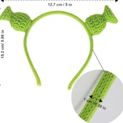 Shrek pannband med öron, söta utklädningsöron, Halloween cosplay rekvisita fest tema kostym unisex><noscript><img width=