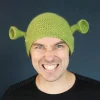 Shrek-hattar för vuxna med öron - Grön mössa för Halloween-fest []> Huvudbonader