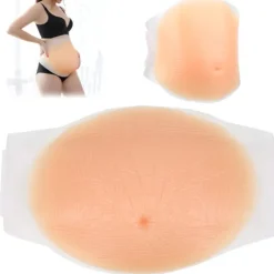 Silikon Fejk Gravidmage Konstgjord Gravidmage Fotorekvisita Remmar 2 till 4 Månader><noscript><img width=