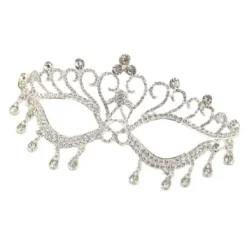 Silver Party Supply Kit 1pc Kreativ festmask Chic Rhinestone> Masker