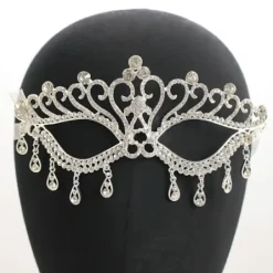 Silver Party Supply Kit 1pc Kreativ festmask Chic Rhinestone><noscript><img width=