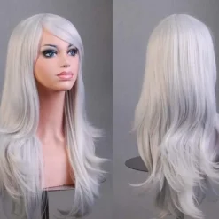 Silvervit Peruk 70cm Cosplay Kostym vit vit><noscript><img width=