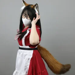 Simulering plysch räv öron pannband svans cos kläder kostym -a><noscript><img width=