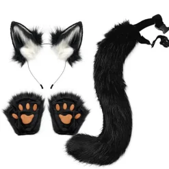 Simuleringsplysch rävöron pannband svans cos utklädnad - Perfekt -max> Tillbehör