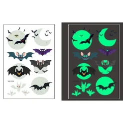 Schnapign Självlysande barntatueringar 5 ark med Halloweenmotiv> Smink