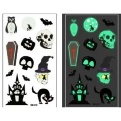 Schnapign Självlysande barntatueringar 5 ark med Halloweenmotiv><noscript><img width=