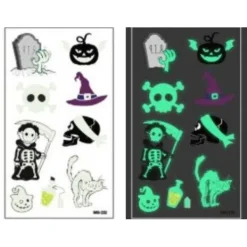 Schnapign Självlysande barntatueringar 5 ark med Halloweenmotiv><noscript><img width=
