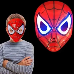 Självlysande Spider-Man Mask med LED-ögon för barn [JUN]><noscript><img width=