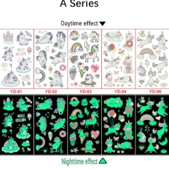 Självlysande UV-tatuering, Enhörning A> Smink