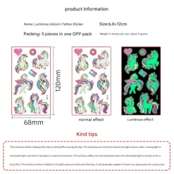 Självlysande UV-tatueringar, Enhörning A_max> Smink