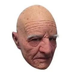 Skallig gammal mansmask Halloween Skallig Vit Ögonbryn Gammal Mansmask Simulerad Gammal Farfar Latex Huvudskydd> Masker