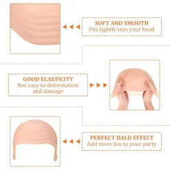 Skallig hätta tjock latexhätta perukhätta - Perfet-PO-> Peruker