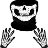 Skeletthandskar och skalle ansiktsmask, skelett halloweenkostym,> Tillbehör
