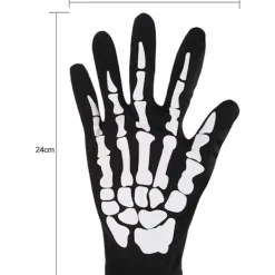 Skeletthandskar och skalle ansiktsmask, skelett halloweenkostym,> Tillbehör