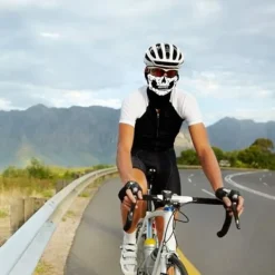 Skeletthandskar och skalle ansiktsmask, skelett halloweenkostym,><noscript><img width=