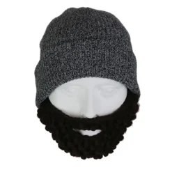 Skäggmössa, stickad mössa, rolig stickad mössa för vuxna med skägg><noscript><img width=