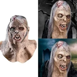 Skräck The Walking Dead Zombie Mask Läskig Halloween Kostym Skräck Blodig Vuxen Halloween Dekoration Rekvisita-FF-><noscript><img width=