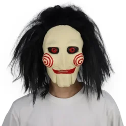 KOOLYOU Skräckdemon Jigsaw Sågmask Cosplay Spiral: Från Saw-boken Läskiga Mördare Latexhjälm Halloweenfest Kostymrekvisita Jigsaw Saw Mask> Masker