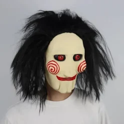 KOOLYOU Skräckdemon Jigsaw Sågmask Cosplay Spiral: Från Saw-boken Läskiga Mördare Latexhjälm Halloweenfest Kostymrekvisita Jigsaw Saw Mask><noscript><img width=