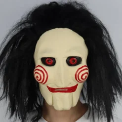 KOOLYOU Skräckdemon Jigsaw Sågmask Cosplay Spiral: Från Saw-boken Läskiga Mördare Latexhjälm Halloweenfest Kostymrekvisita Jigsaw Saw Mask><noscript><img width=