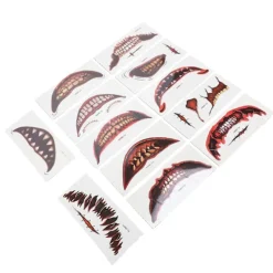 Skräckärr Klistermärken Förklädda Mun-Sår Dekaler Temporära Läskiga Klistermärken för Festivalfest Sminkrekvisita> Smink