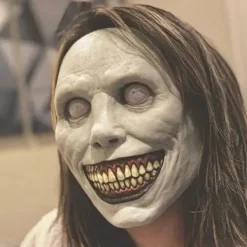 Fashion Hitch Skrämmande Halloween mask leende demoner skräck ansikte masker den ondskan cosplay rekvisita><noscript><img width=
