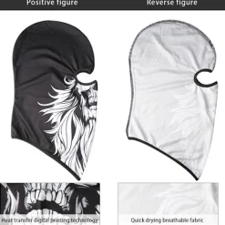 Skull Men Balaclava Ski Mask Cycling Caps Snowboard Face Cover Motorcycle Bicycle Helmet Hood Bandana Scarf Breathable Windproof> Masker