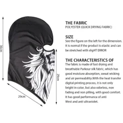 Skull Men Balaclava Ski Mask Cycling Caps Snowboard Face Cover Motorcycle Bicycle Helmet Hood Bandana Scarf Breathable Windproof><noscript><img width=