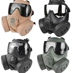 Skyddande Taktisk Andningsmask Helmask Gasmask För Militär Airsoft Skytte Jakt Ridning Cs Spel Cosplay Skydd Brun> Masker