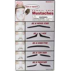 Sweden Quickstyle Smala Lösmustascher Set med 5 st olika mustascher one size> Tillbehör