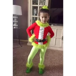 TrueNorth Småbarn Baby Pojkar Flickor Juldräkt Tomte Långärmad Jacka Fleece Kappa Byxor Hatt Helg Cosplay Kläder 10-13 years old> Dräkter