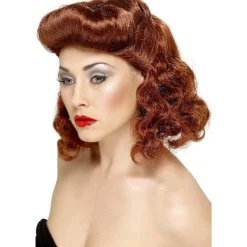 Smiffys Dam/Kvinnors Pin Up Girl Peruk One Size Aubur One Size> Peruker