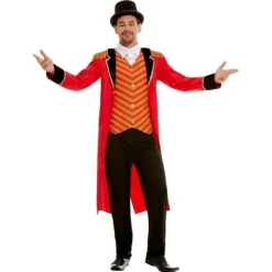 Smiffys Herr Deluxe Cirkusdirektör Kostymset L R Röd/Svart L R> Dräkter