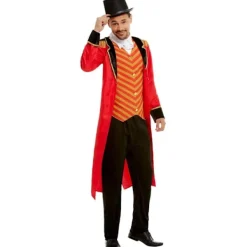 Smiffys Herr Deluxe Cirkusdirektör Kostymset L R Röd/Svart L R><noscript><img width=