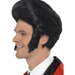 Smiffys Herr 50-tals Quiff King Peruk One Size Svart One Size> Peruker