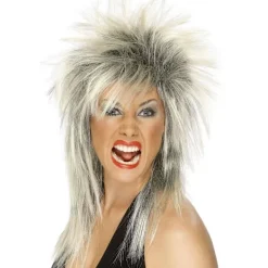 Smiffys Rock Diva Tvåfärgad Peruk One Size Blond/Svart One Size> Peruker