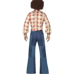 Smiffys 70-tals Deluxe Utsvängda Byxor för Män M Blå M> Dräkter