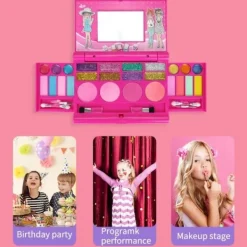 Toyz Land Smink Kit Toy Set För Flickor Bärbar Låtsas Smink Kosmetika Tillbehör För Flickor><noscript><img width=