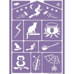 GRIM'TOUT Sminkstencil - Magic - 12 stenciler - Självhäftande - Återanvändbar - Tvättbar> Smink