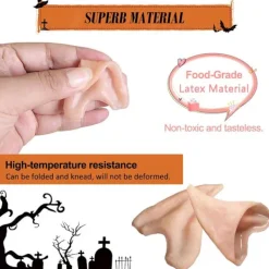 Sömlösa Fantasy Öronproppar för Rollspelsdräkter och Temafester, 2-par, Hudfärg Vit Lysande i Mörker><noscript><img width=