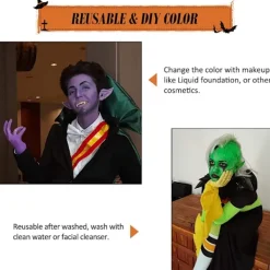 Sömlösa Fantasy Öronproppar för Rollspelsdräkter och Temafester, 2-par, Hudfärg Vit Lysande i Mörker><noscript><img width=