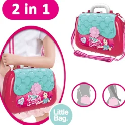 Xuigort Smyckeskrin och kosmetikalådor för barn Flickor Frisörsalong Leksak Present till prinsessa, Rosa><noscript><img width=