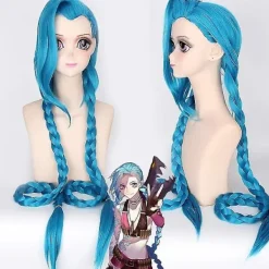 Snabb Leverans Lol Jinx Cosplay Kostym Uniform Kläder League Of Legend - Perfekt Endast Peruk -XM3- One Size><noscript><img width=